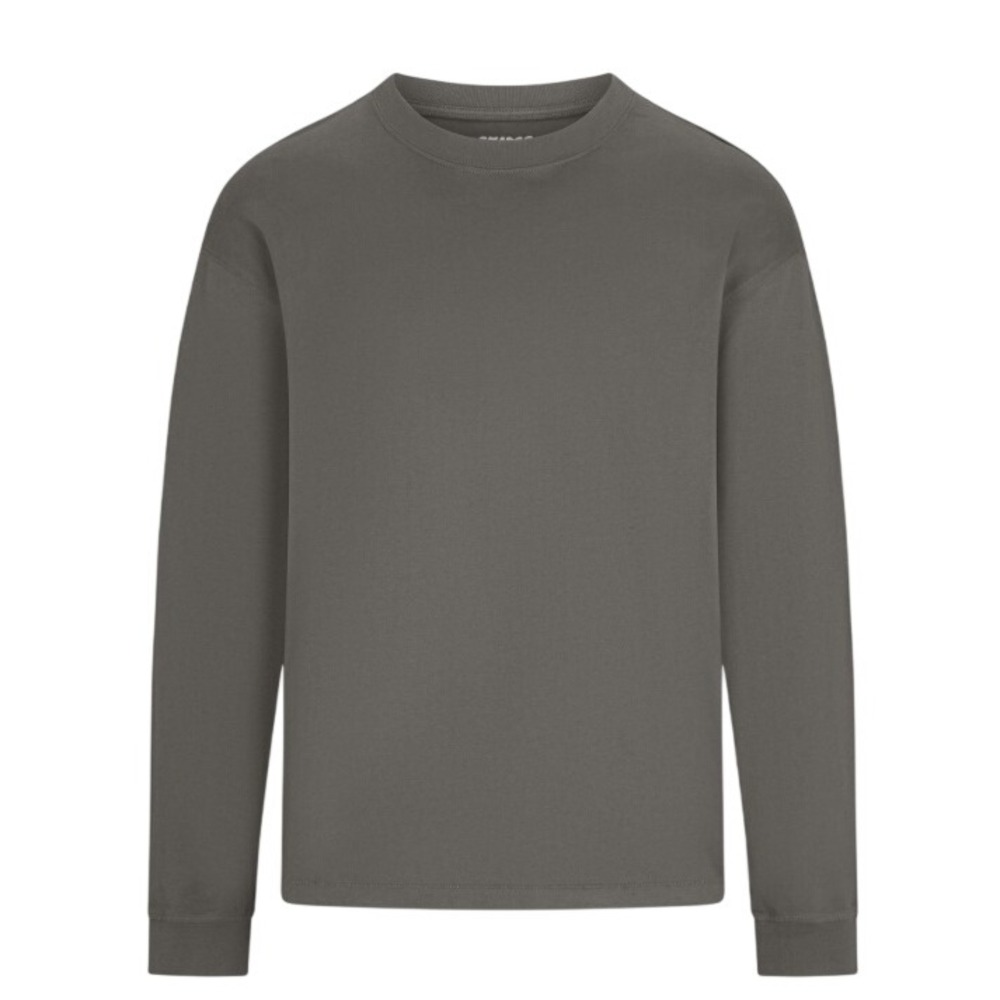 Skims Heavyweight Cotton Long Sleeve T-Shirt LS-LST-7893M Gunmetal Grey